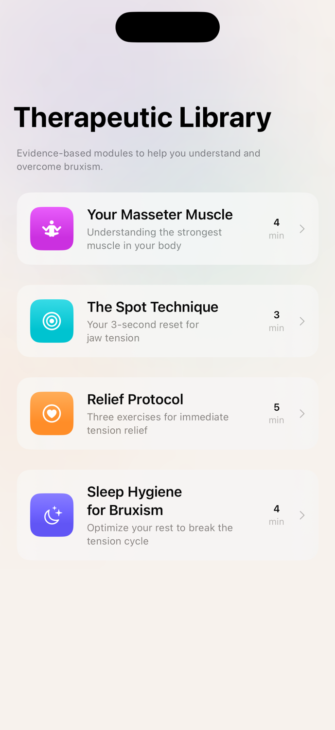 Exercise library for jaw relaxation