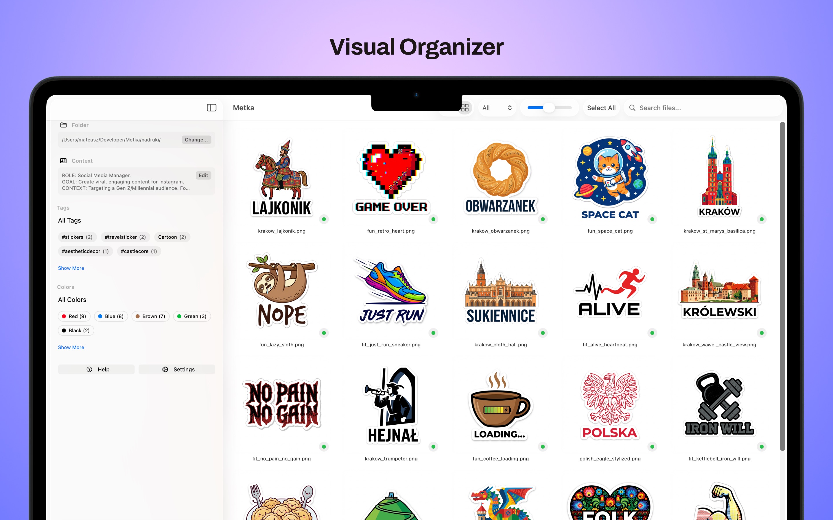 Metka main interface